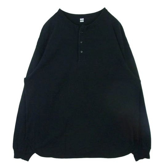 blurhms ブラームス BHS24F036F25 Co/Silk Nep Baseball Henry コットンシルク ネップ ベースボール ヘンリーネック 長袖 カットソー ブラック系 4【中古】