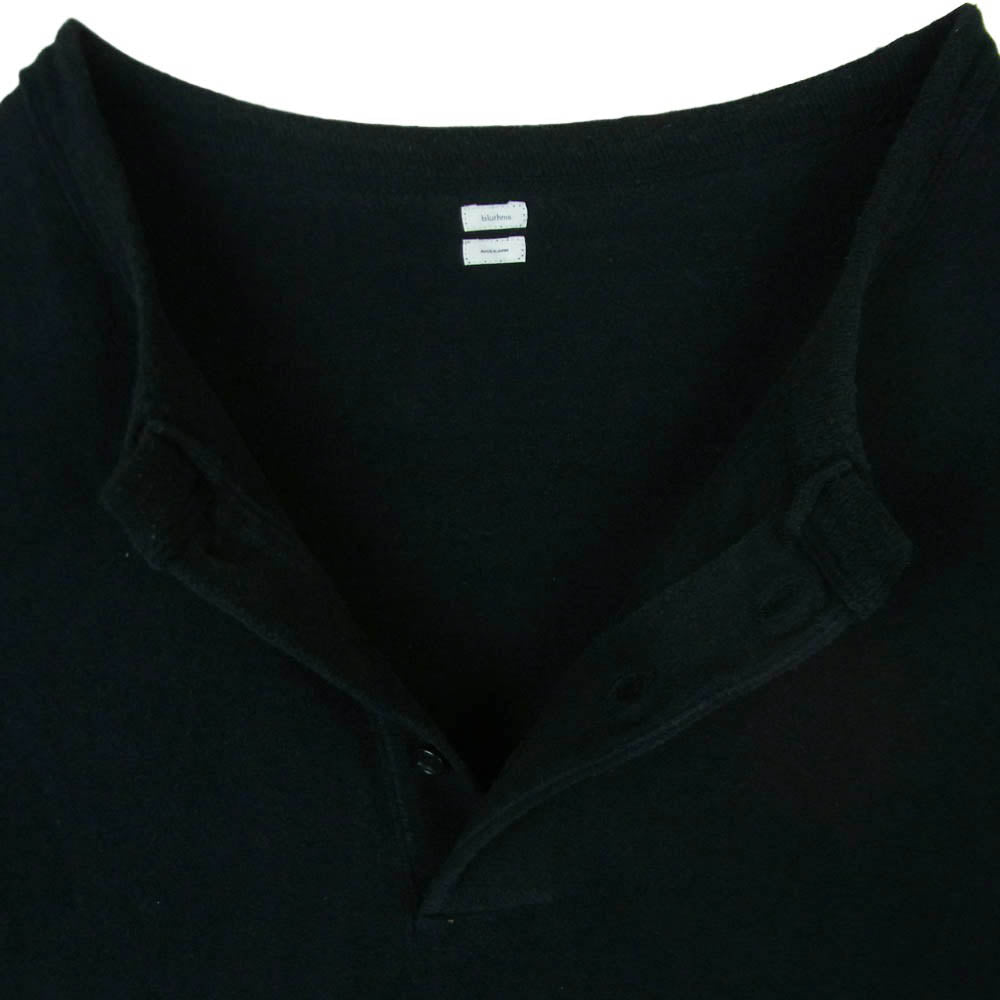 blurhms ブラームス BHS24F036F25 Co/Silk Nep Baseball Henry コットンシルク ネップ ベースボール ヘンリーネック 長袖 カットソー ブラック系 4【中古】
