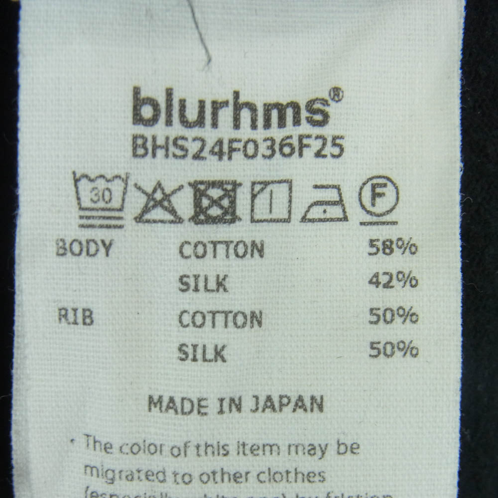 blurhms ブラームス BHS24F036F25 Co/Silk Nep Baseball Henry コットンシルク ネップ ベースボール ヘンリーネック 長袖 カットソー ブラック系 4【中古】