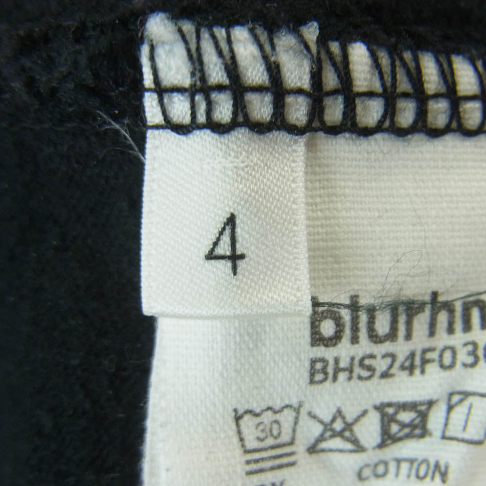 blurhms ブラームス BHS24F036F25 Co/Silk Nep Baseball Henry コットンシルク ネップ ベースボール ヘンリーネック 長袖 カットソー ブラック系 4【中古】