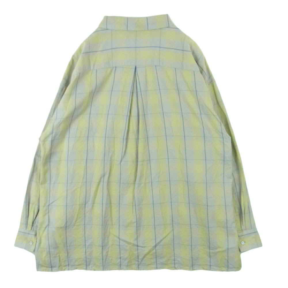 ANCELLM アンセルム ANC-SH65-A C/R CHECK SHIRT コットン レーヨン チェック 長袖 シャツ イエロー系 グレー系 2【中古】