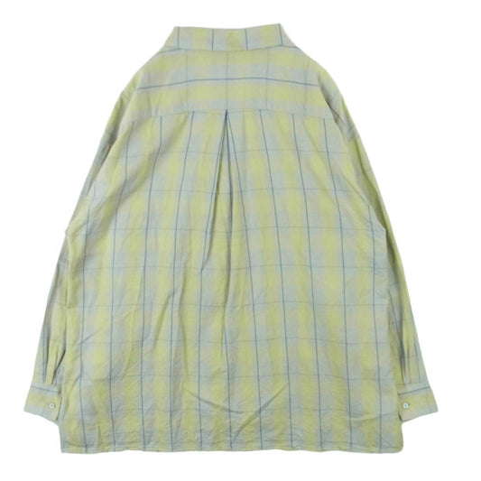 ANCELLM アンセルム ANC-SH65-A C/R CHECK SHIRT コットン レーヨン チェック 長袖 シャツ イエロー系 グレー系 2【中古】