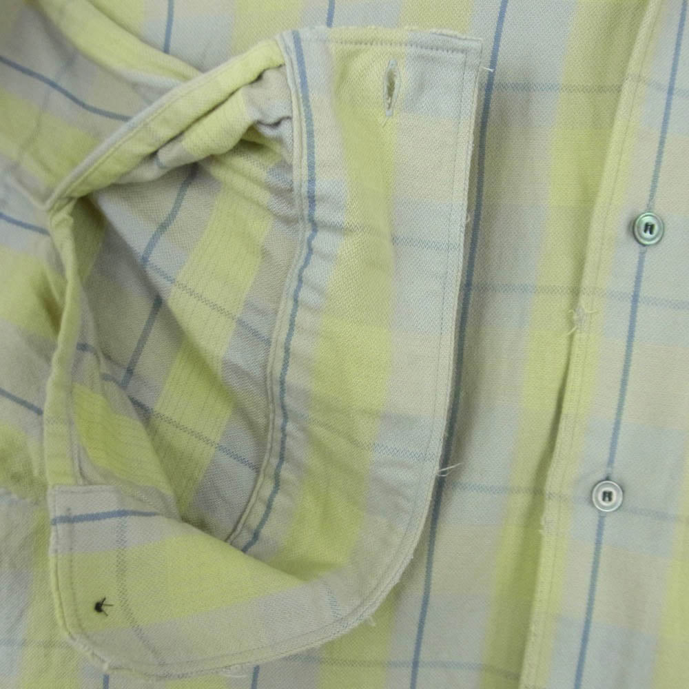 ANCELLM アンセルム ANC-SH65-A C/R CHECK SHIRT コットン レーヨン チェック 長袖 シャツ イエロー系 グレー系 2【中古】