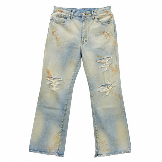 ANCELLM アンセルム ANC-PT18-C CRASH SELVEDGE SHOE CUT 5P DENIM PANTS クラッシュ加工 セルビッジ シューカット ジーンズ デニムパンツ インディゴブルー系 3【中古】