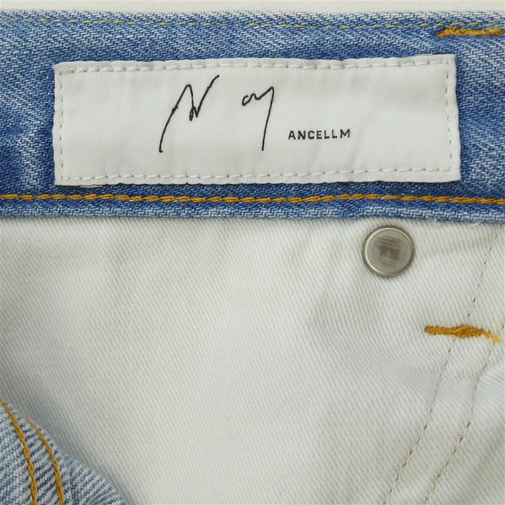 ANCELLM アンセルム ANC-PT18-C CRASH SELVEDGE SHOE CUT 5P DENIM PANTS クラッシュ加工 セルビッジ シューカット ジーンズ デニムパンツ インディゴブルー系 3【中古】