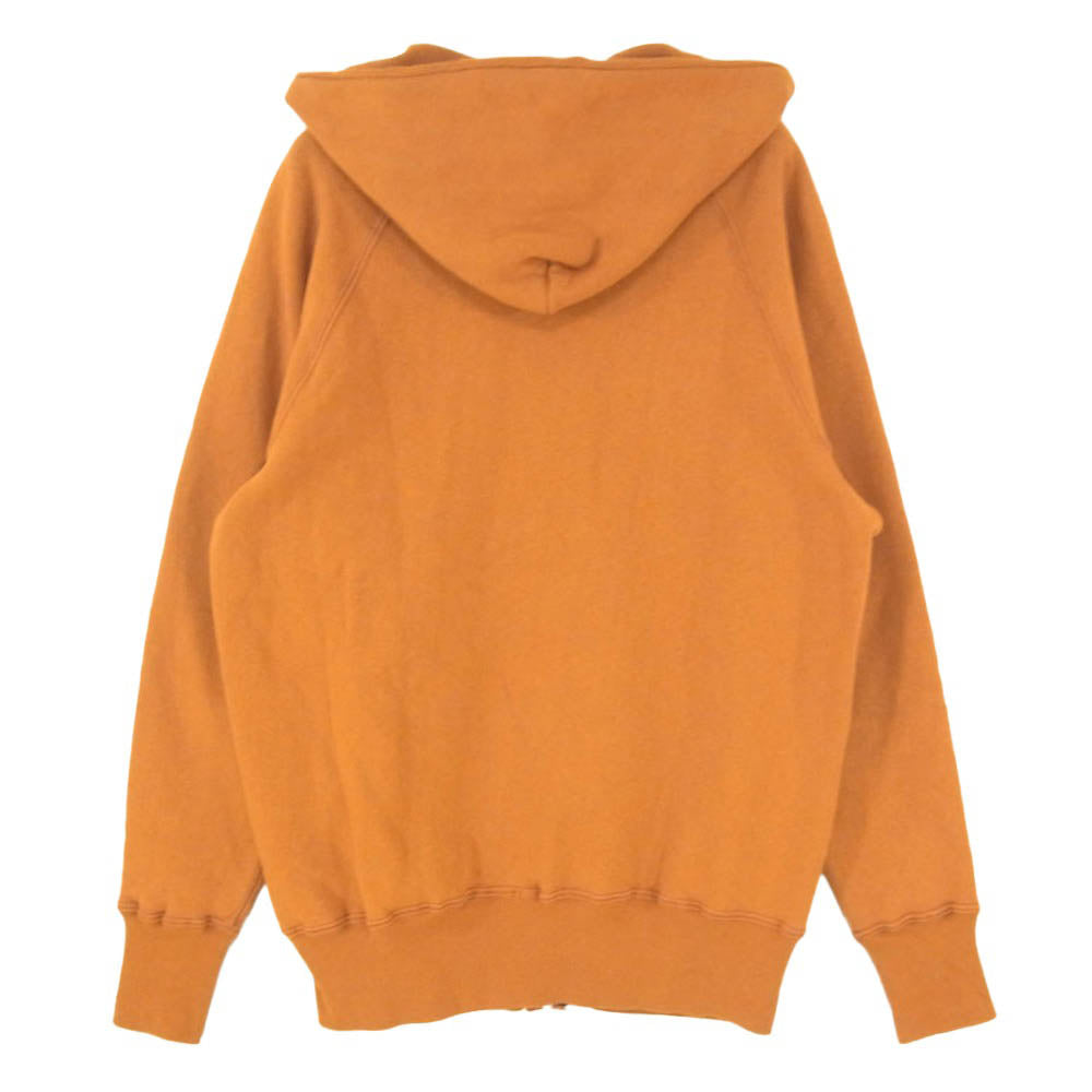 WAREHOUSE ウエアハウス 496 FULL ZIP HOODIE ラグランフリーダム ワンウォッシュフルジップ スウェット フーディー パーカー オレンジ系 42【中古】