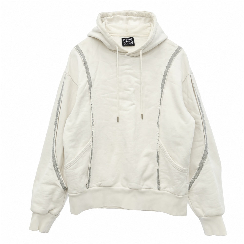 フェン・チェン・ワン FF08HOO401 Pullover Hoodie 切替 刺繍 プルオーバー パーカー フーディー ホワイト系【中古】