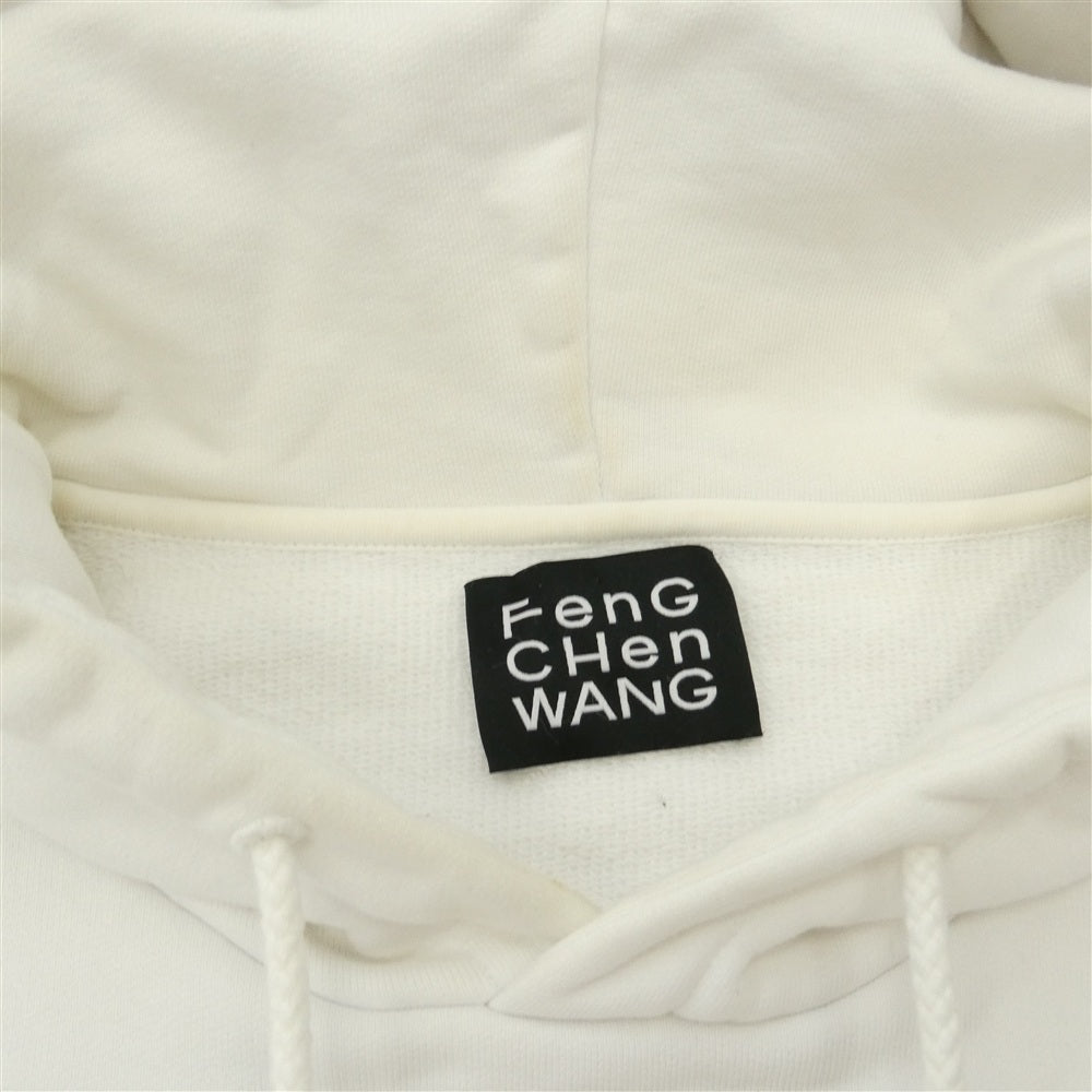 フェン・チェン・ワン FF08HOO401 Pullover Hoodie 切替 刺繍 プルオーバー パーカー フーディー ホワイト系【中古】