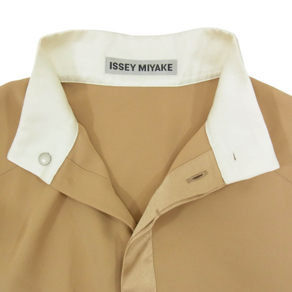ISSEY MIYAKE イッセイミヤケ IM44-FJ517 TUCK POLYESTER タック ポリエステル ノースリーブ ブラウス トップス ブラウン系 2【中古】