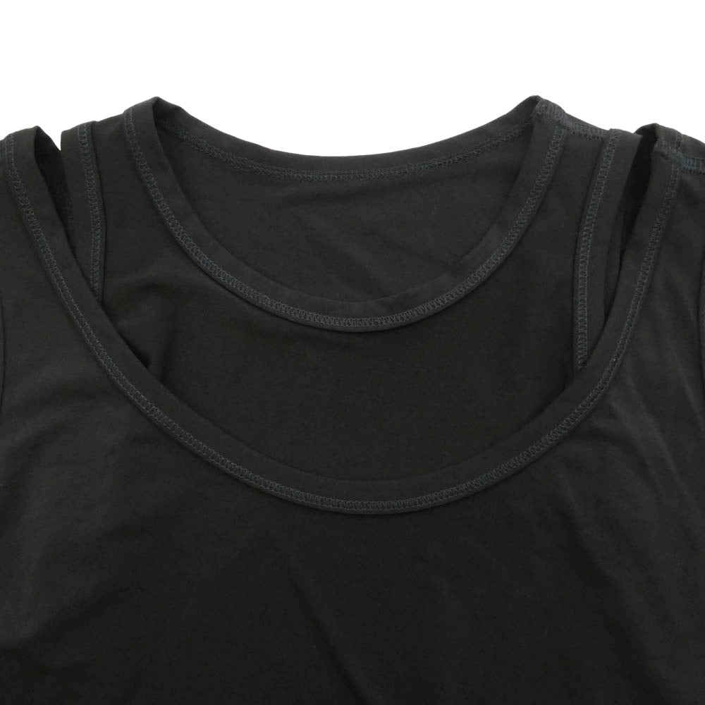 ISSEY MIYAKE イッセイミヤケ IM61-JK717 レイヤード ノースリーブ トップス ブラック系 2【極上美品】【中古】
