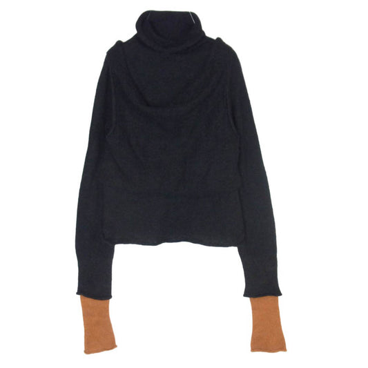 ISSEY MIYAKE イッセイミヤケ IM43-KN267 INTERPLAY インタープレイ バイカラー アルパカ ウール ニット ブラック系 2【中古】
