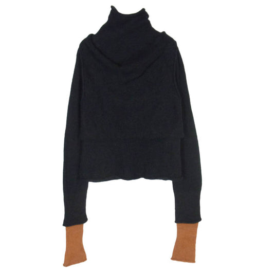 ISSEY MIYAKE イッセイミヤケ IM43-KN267 INTERPLAY インタープレイ バイカラー アルパカ ウール ニット ブラック系 2【中古】