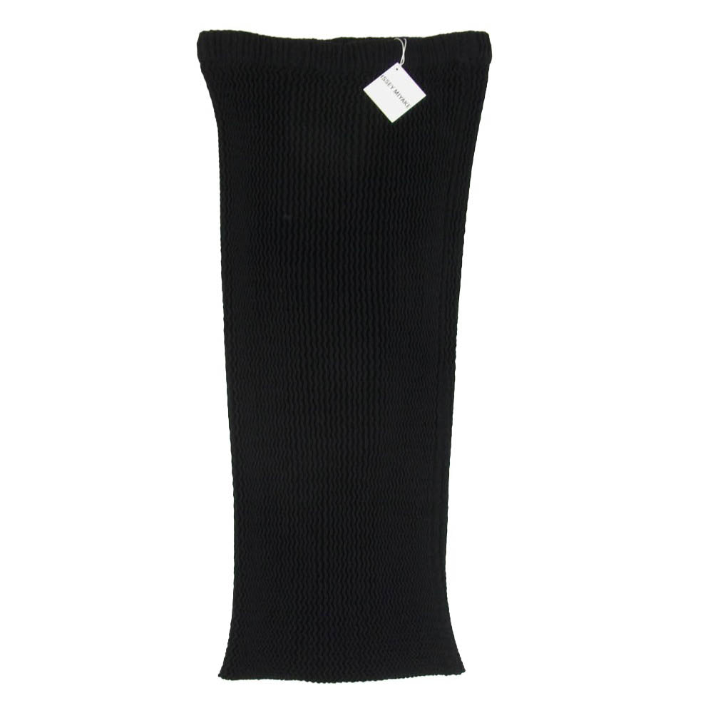 ISSEY MIYAKE イッセイミヤケ IM23-KG287 SPONGY スポンジ ニット プリーツ スカート ブラック系 2【美品】【中古】