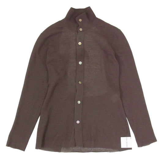 ISSEY MIYAKE イッセイミヤケ IM51-KJ753 KNIT SHIRT ニット シャツ カーディガン ブラウン系 2【美品】【中古】