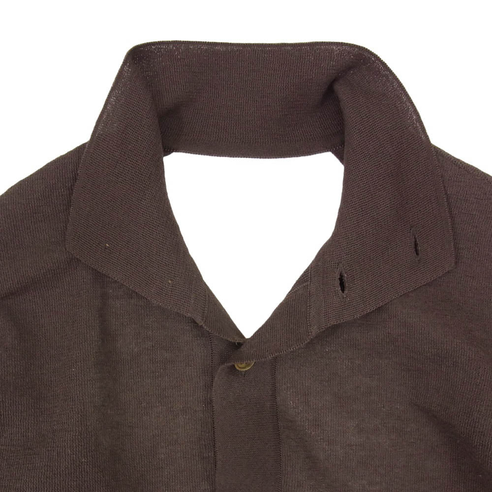 ISSEY MIYAKE イッセイミヤケ IM51-KJ753 KNIT SHIRT ニット シャツ カーディガン ブラウン系 2【美品】【中古】