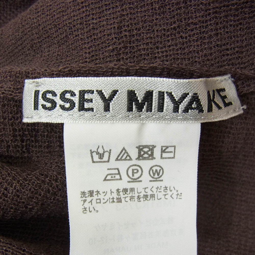 ISSEY MIYAKE イッセイミヤケ IM51-KJ753 KNIT SHIRT ニット シャツ カーディガン ブラウン系 2【美品】【中古】