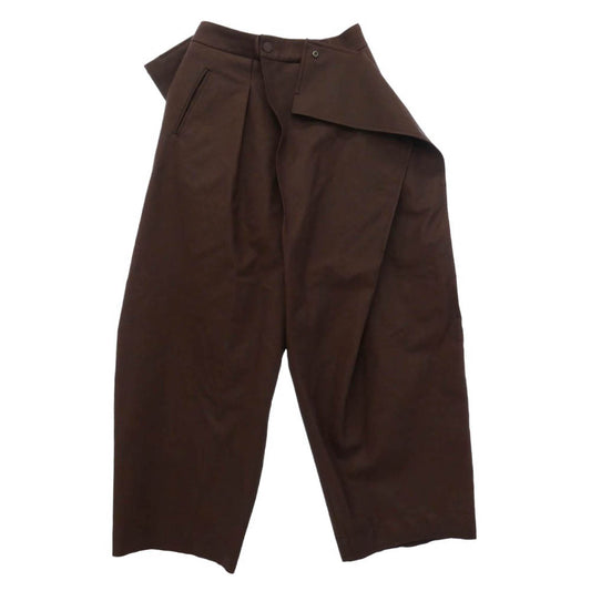 ISSEY MIYAKE イッセイミヤケ 1M61-FF578 PRONOUNCED BODY プロナウンスト ボディ フェイクレザー 変形 アシンメトリー ワイドパンツ ワインレッド系 1【美品】【中古】