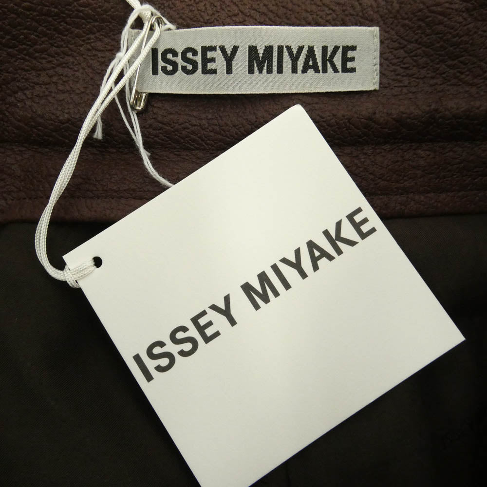 ISSEY MIYAKE イッセイミヤケ 1M61-FF578 PRONOUNCED BODY プロナウンスト ボディ フェイクレザー 変形 アシンメトリー ワイドパンツ ワインレッド系 1【美品】【中古】