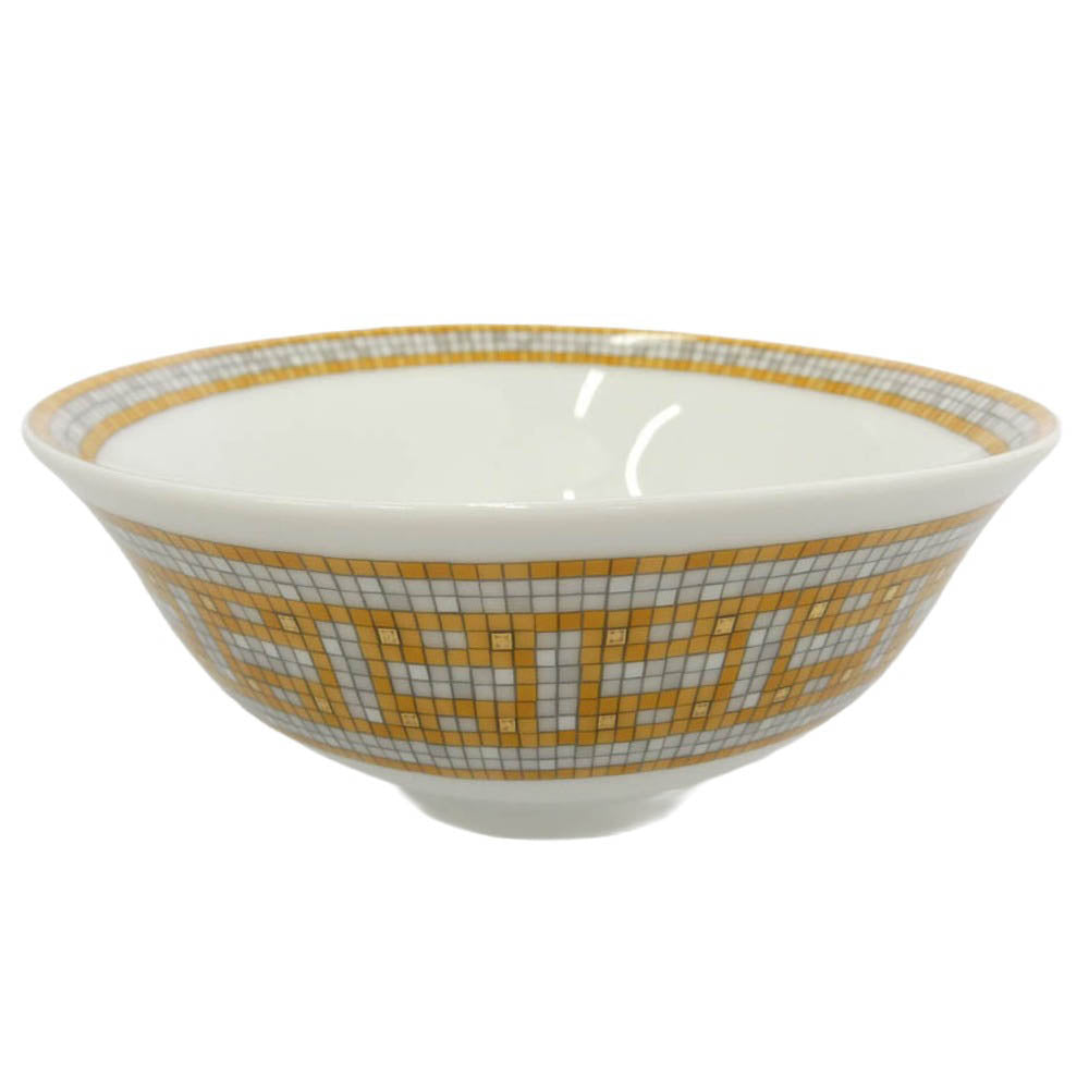 HERMES エルメス ライスボウル モザイク 24 プラチナ ポーセリン ホワイト系 イエロー系【新古品】【未使用】【中古】