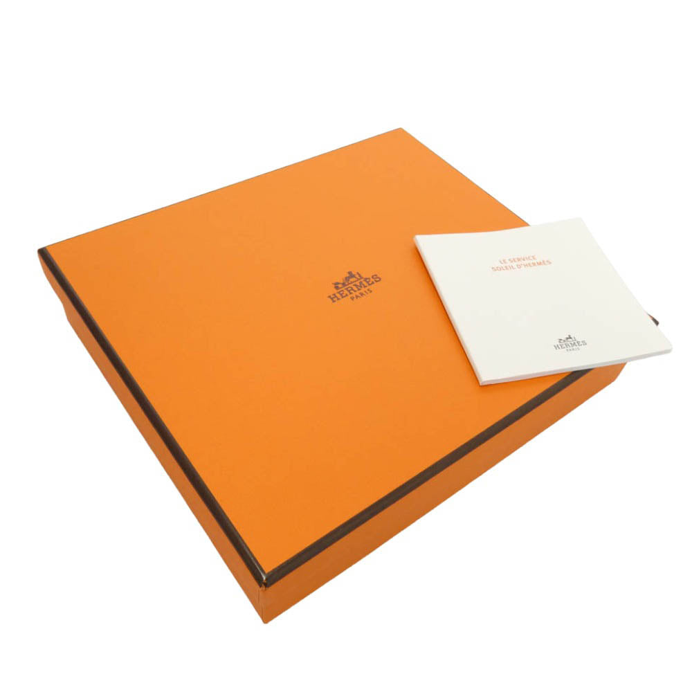HERMES エルメス ソレイユ ドゥ エルメス パン プレート 2枚セット 14cm×14cm ホワイト系 イエロー系【新古品】【未使用】【中古】