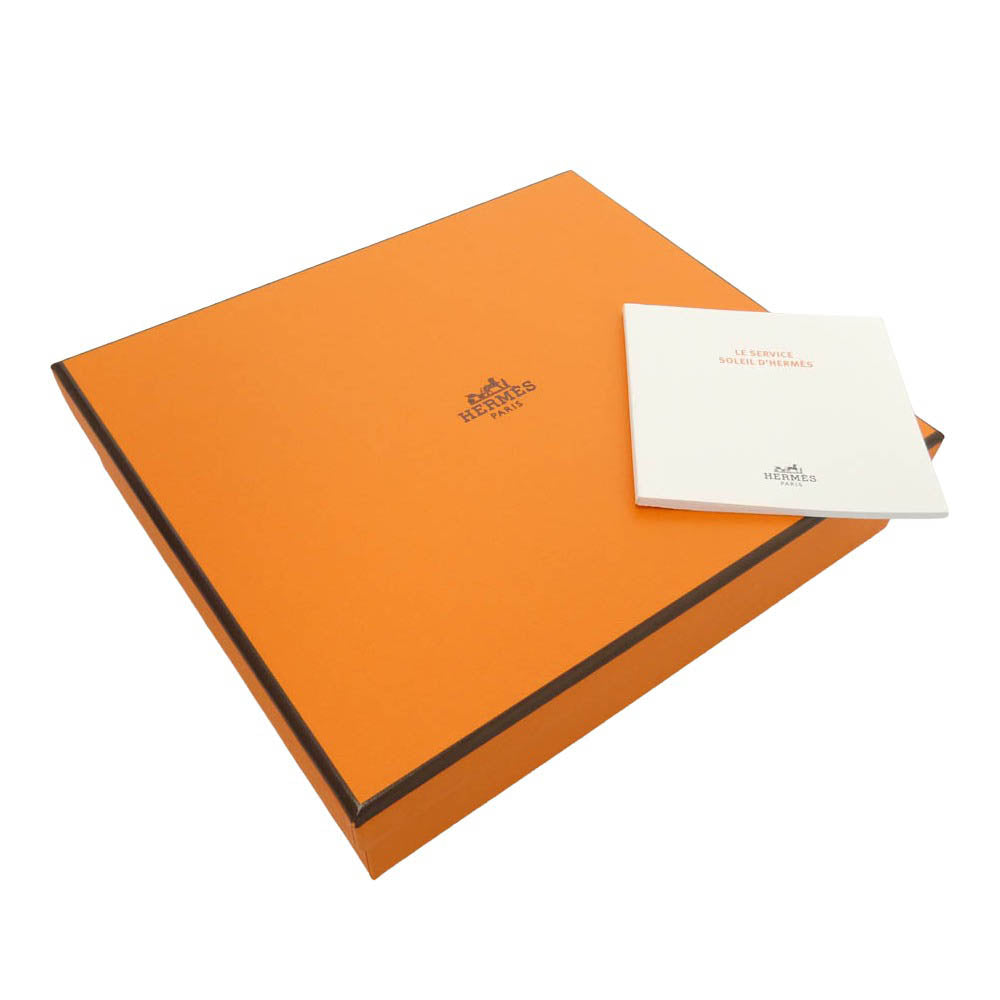 HERMES エルメス ソレイユ ドゥ エルメス パン プレート 2枚セット 14cm×14cm ホワイト系 イエロー系【新古品】【未使用】【中古】