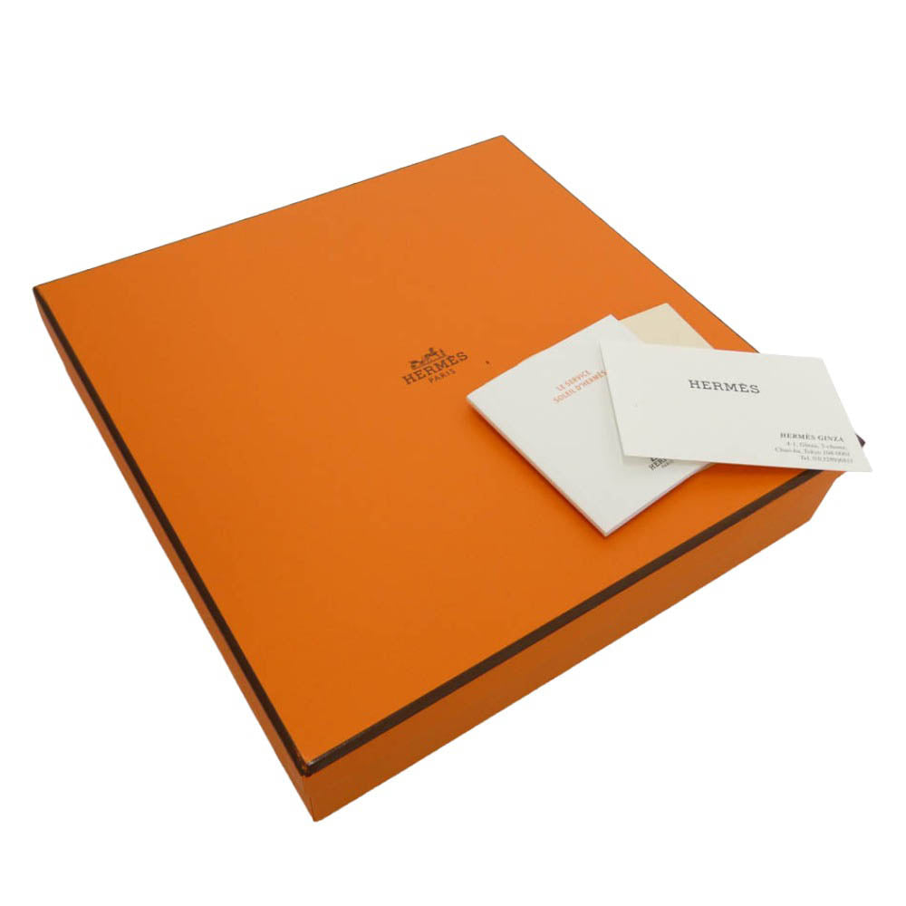 HERMES エルメス ソレイユ ドゥ エルメス デザート プレート 2枚セット ホワイト系 イエロー系【新古品】【未使用】【中古】