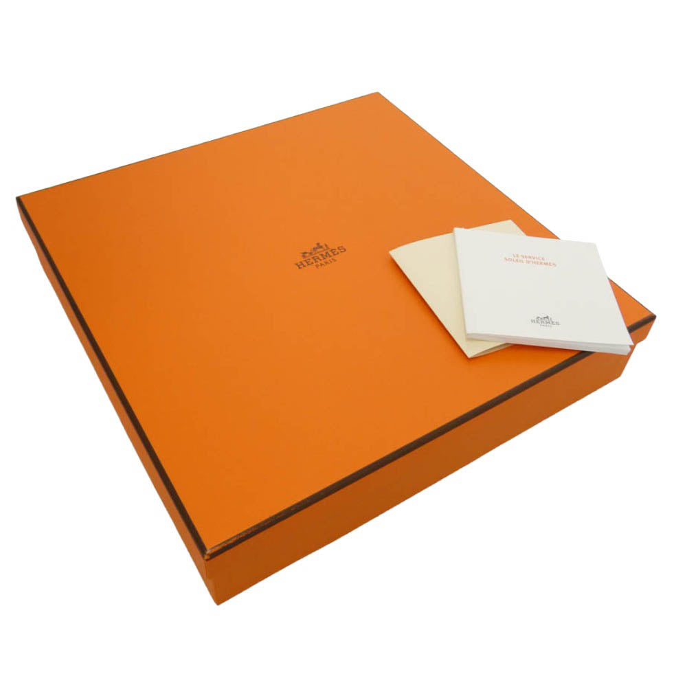 HERMES エルメス ソレイユ ドゥ エルメス デザート プレート 2枚セット ホワイト系 イエロー系【新古品】【未使用】【中古】