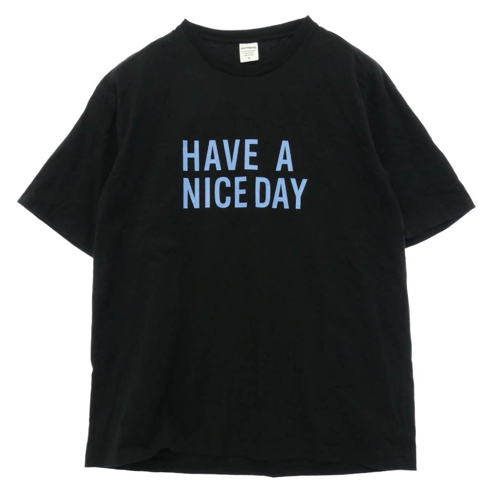 WACKO MARIA ワコマリア 26FWE-WMT-WT03 WASHED HEAVY WEIGHT T-SHIRT TYPE-3 HAVE A NICE DAY プリント Tシャツ ブラック系 M【中古】