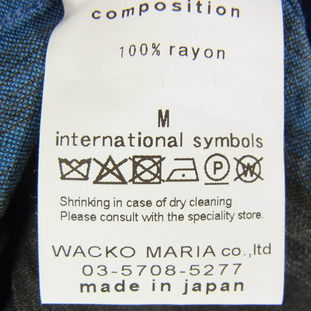 WACKO MARIA ワコマリア 26SS-WMS-OC12 OMBRE STRIPE OPEN COLLAR SHIRT S/S オンブレ ストライプ レーヨン オープンカラー 開襟 半袖 シャツ ブルー系 M【美品】【中古】