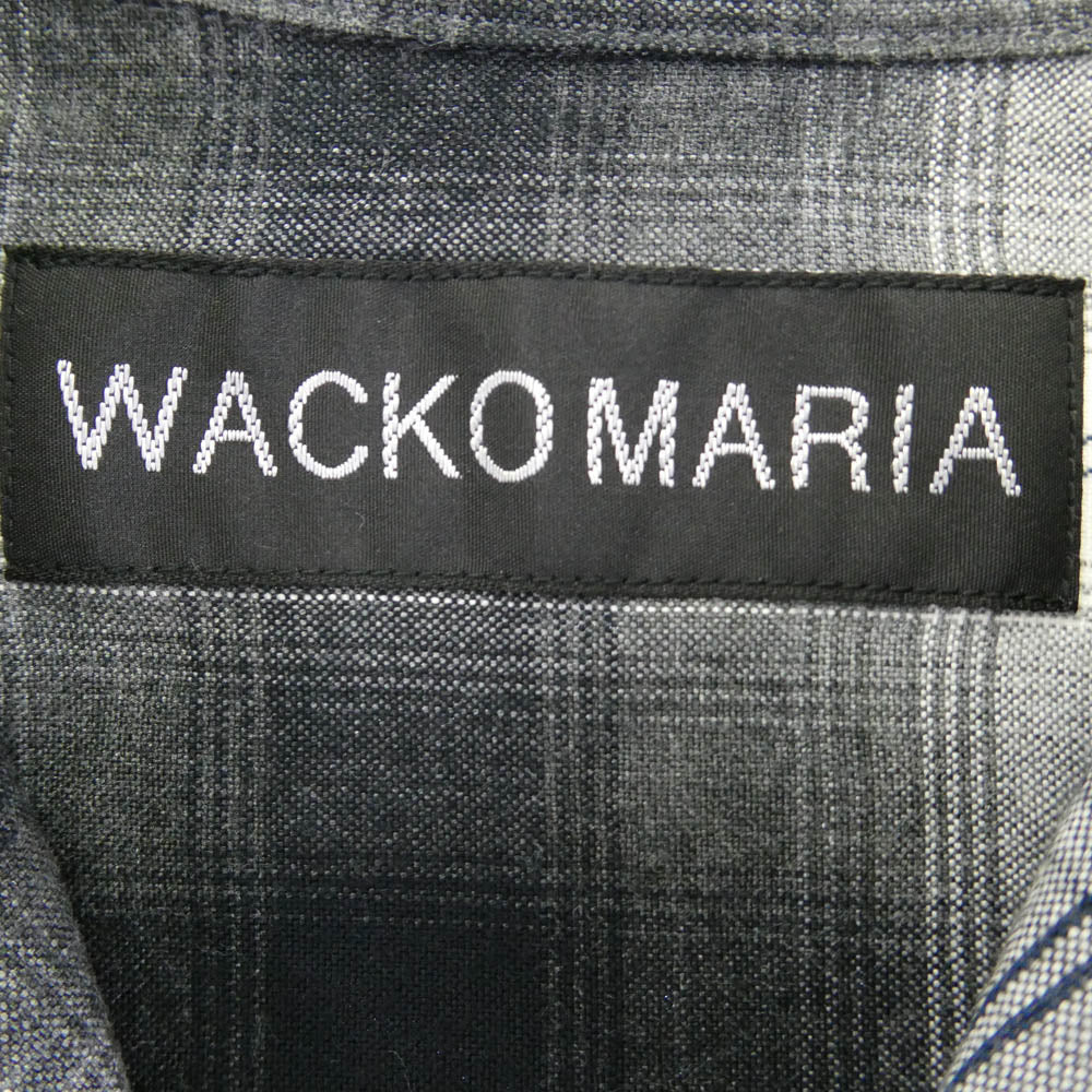 WACKO MARIA ワコマリア 26SS-WMS-OC10 OMBRE CHECK OPEN COLLAR SHIRT S/S ( TYPE-2 ) オンブレ チェック レーヨン オープンカラー 開襟 半袖 シャツ グレー グレー系 S【美品】【中古】