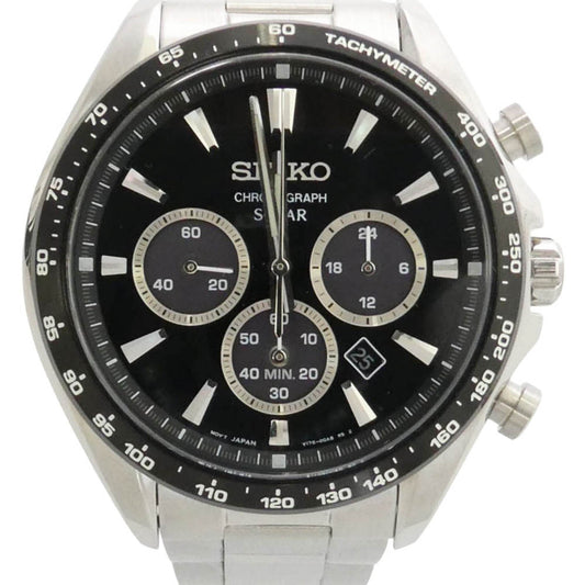 SEIKO セイコー V175-00A0 SBPY181 SEIKO SELECTION S Series セレクション シリーズ 電波 ソーラー クロノグラフ 腕時計 ウォッチ シルバー系 ブラック系【中古】