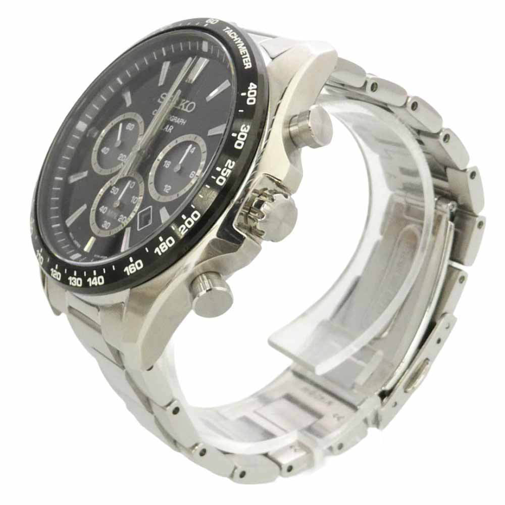 SEIKO セイコー V175-00A0 SBPY181 SEIKO SELECTION S Series セレクション シリーズ 電波 ソーラー クロノグラフ 腕時計 ウォッチ シルバー系 ブラック系【中古】
