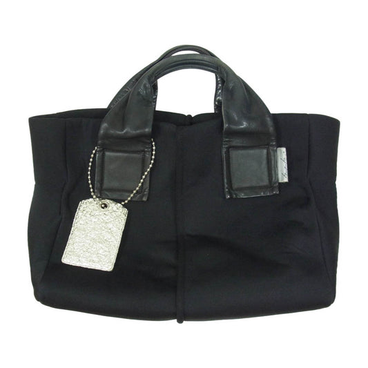 カワカワ wet レザー 切替 トートバッグ ブラック系【中古】