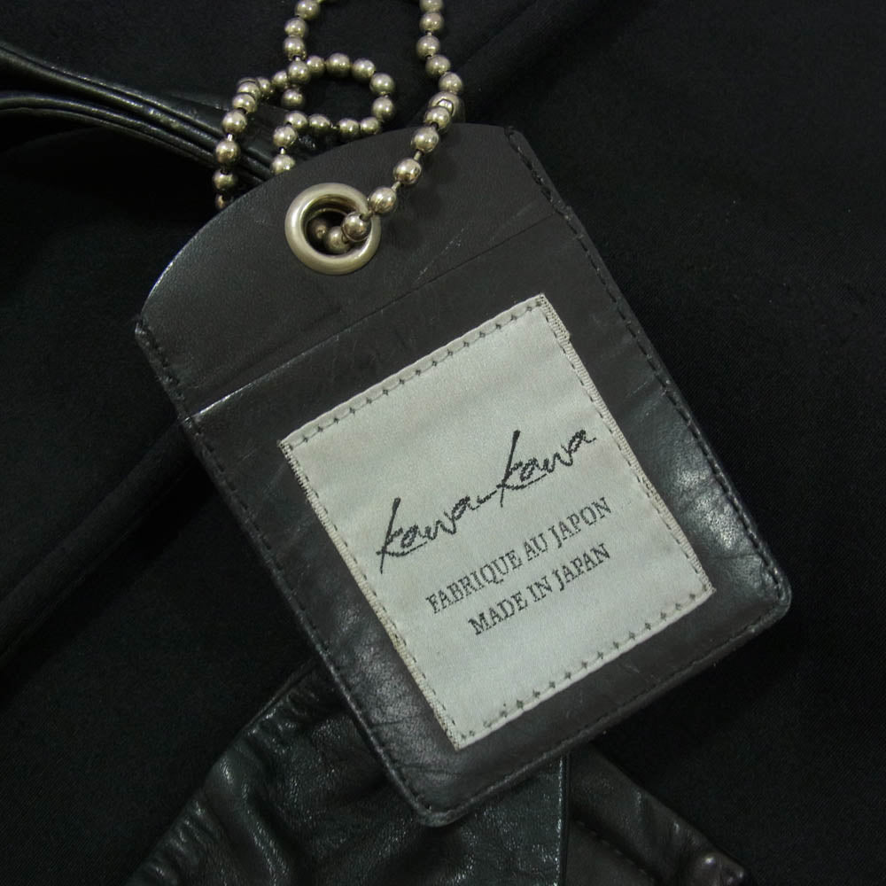 カワカワ wet レザー 切替 トートバッグ ブラック系【中古】