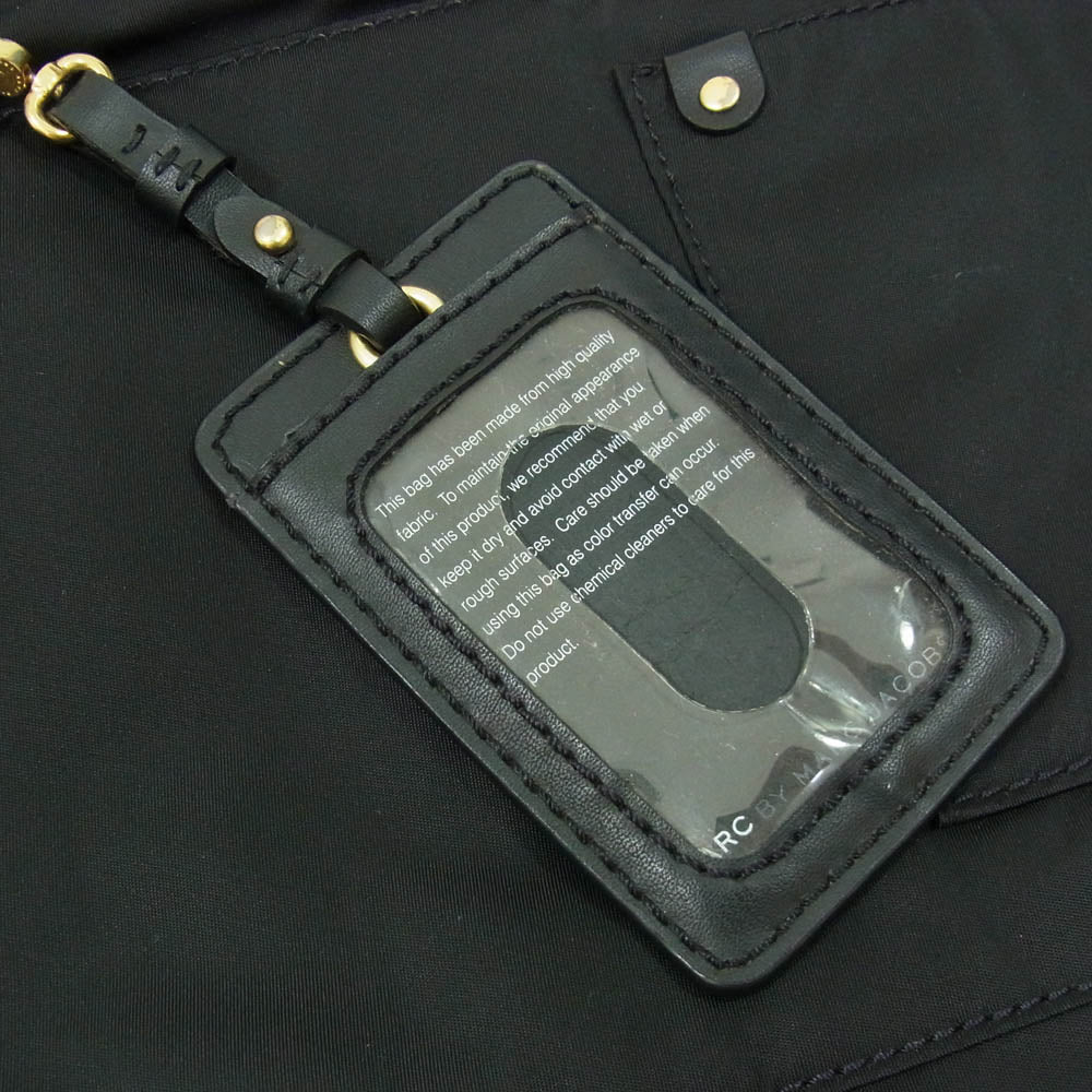 MARC BY MARC JACOBS マークバイマークジェイコブス レザー ナイロン 切替 トートバッグ ブラック系【中古】