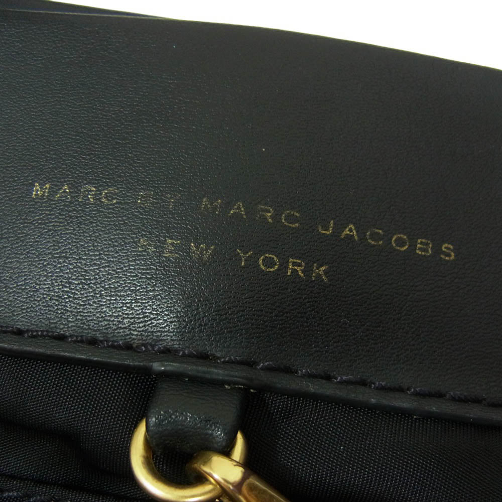 MARC BY MARC JACOBS マークバイマークジェイコブス レザー ナイロン 切替 トートバッグ ブラック系【中古】