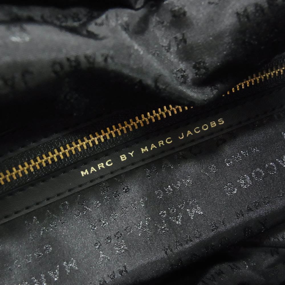MARC BY MARC JACOBS マークバイマークジェイコブス レザー ナイロン 切替 トートバッグ ブラック系【中古】