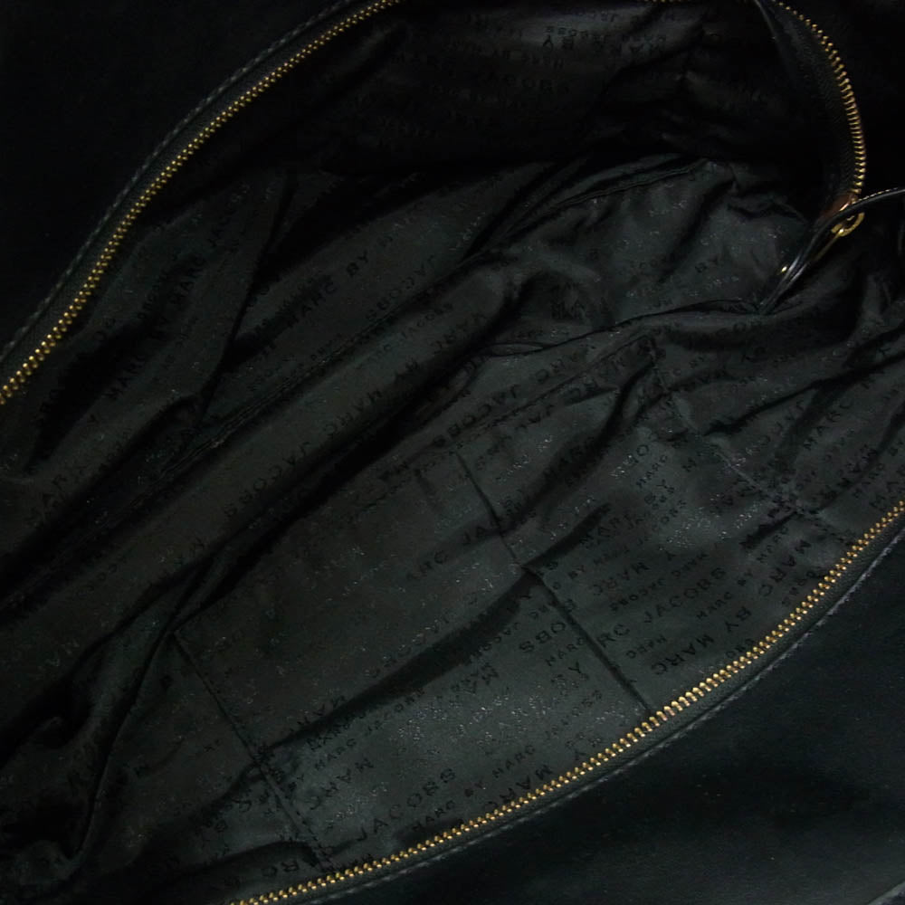 MARC BY MARC JACOBS マークバイマークジェイコブス レザー ナイロン 切替 トートバッグ ブラック系【中古】