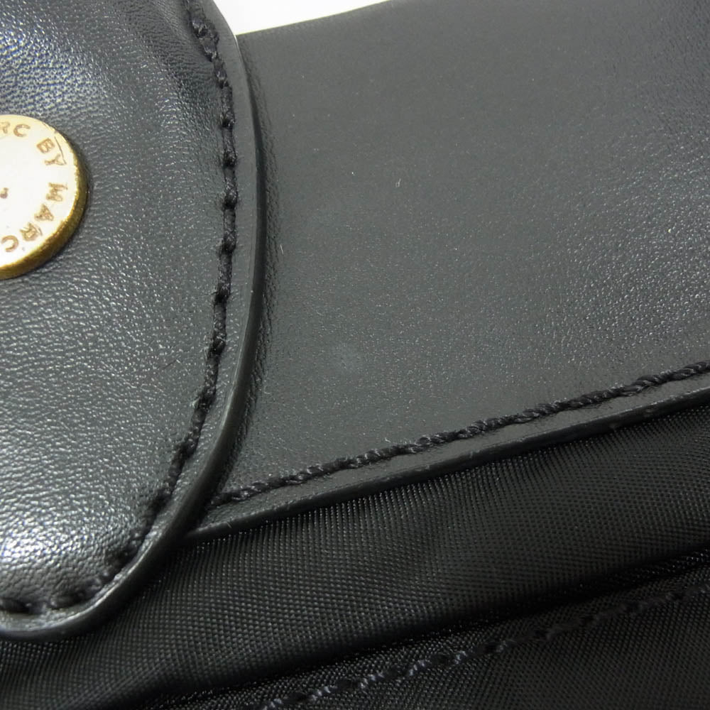 MARC BY MARC JACOBS マークバイマークジェイコブス レザー ナイロン 切替 トートバッグ ブラック系【中古】