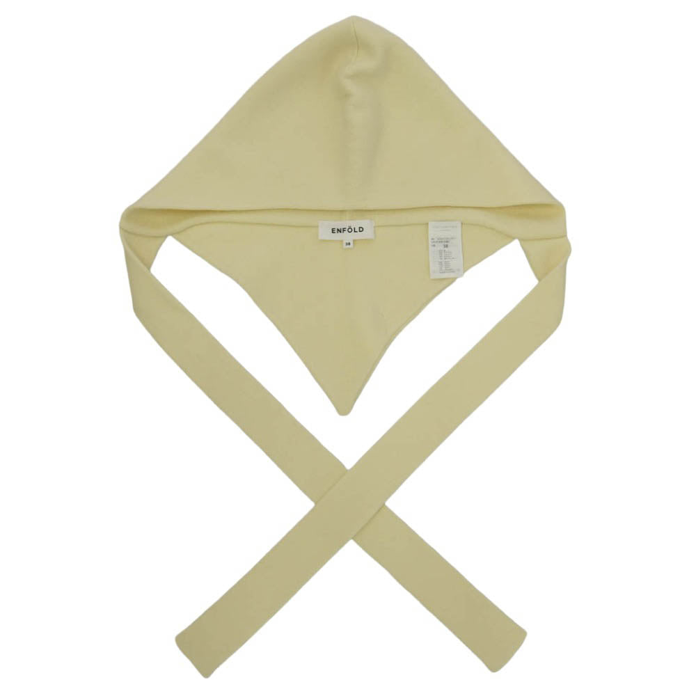 ENFOLD エンフォルド 25AW 300IA156-1971 HOODIE MUFFLER フーディーマフラー ニット バブーシュカ オフホワイト系 38【中古】