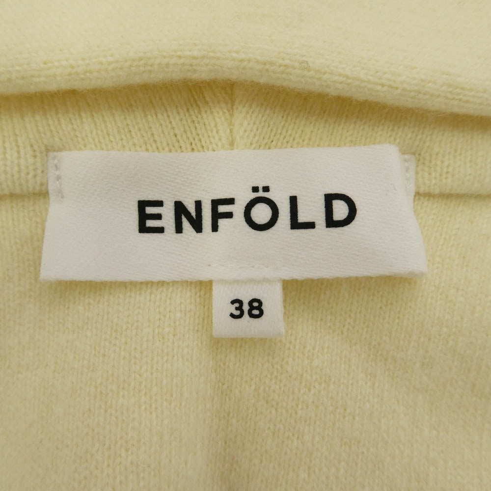 ENFOLD エンフォルド 25AW 300IA156-1971 HOODIE MUFFLER フーディーマフラー ニット バブーシュカ オフホワイト系 38【中古】