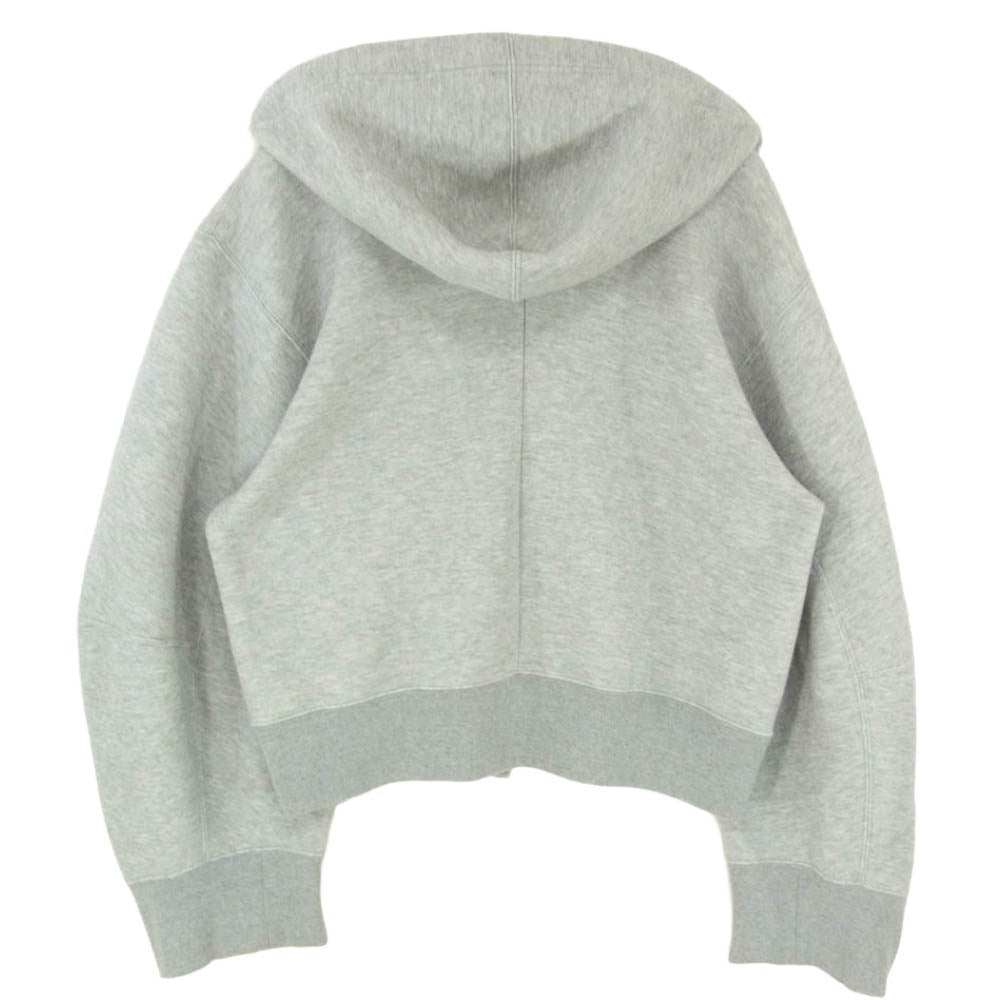 Sacai サカイ 24SS 24-07394 Sponge Sweat Hoodie スポンジ スウェット ショート丈 クロップド フーディー ジップパーカー グレー系 2【中古】