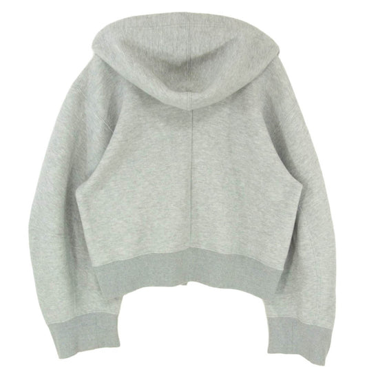 Sacai サカイ 24SS 24-07394 Sponge Sweat Hoodie スポンジ スウェット ショート丈 クロップド フーディー ジップパーカー グレー系 2【中古】