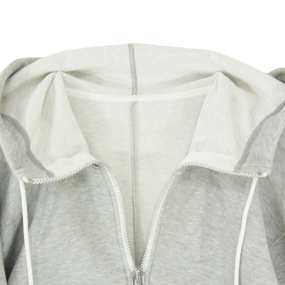 Sacai サカイ 24SS 24-07394 Sponge Sweat Hoodie スポンジ スウェット ショート丈 クロップド フーディー ジップパーカー グレー系 2【中古】