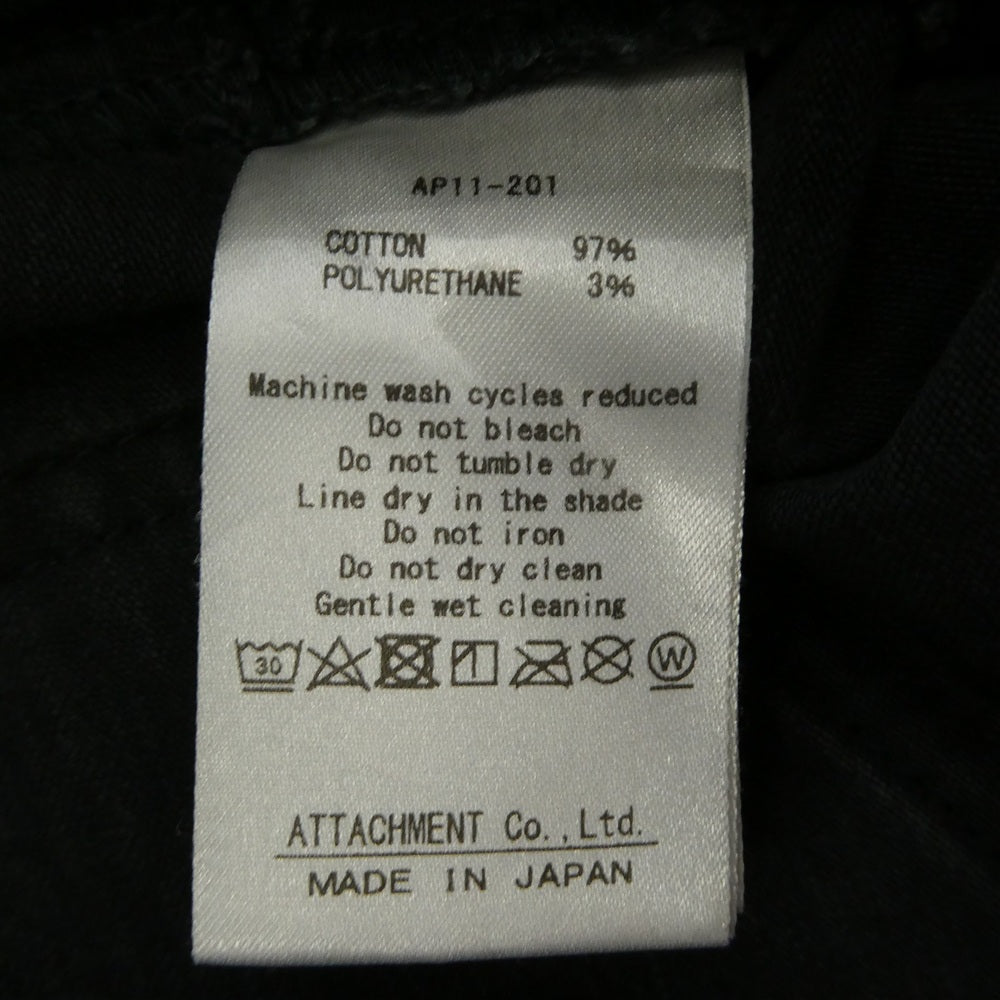 ATTACHMENT アタッチメント AP01-203 ストレッチ バイカー イージー デニム パンツ 日本製 ダークグレー系 3【中古】