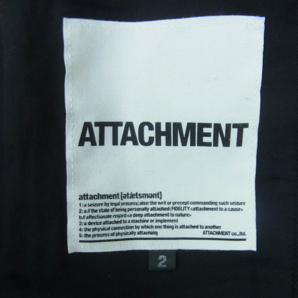 ATTACHMENT アタッチメント AC21-235 コットン リネン キュプラ ピーコート Pコート コート 日本製 ブラック系 2【中古】