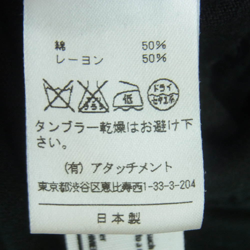 ATTACHMENT アタッチメント AC32-210 レーヨン コットン 度詰天竺 ダブルライダース ジャケット ブラック系 1【中古】
