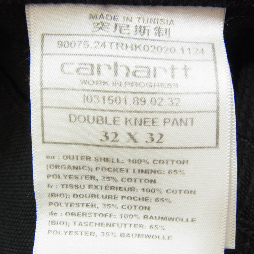 Carhartt カーハート I031501 DOUBLE KNEE PANT ダック地 ダブルニー コットン ペインターパンツ ブラック系 32【中古】