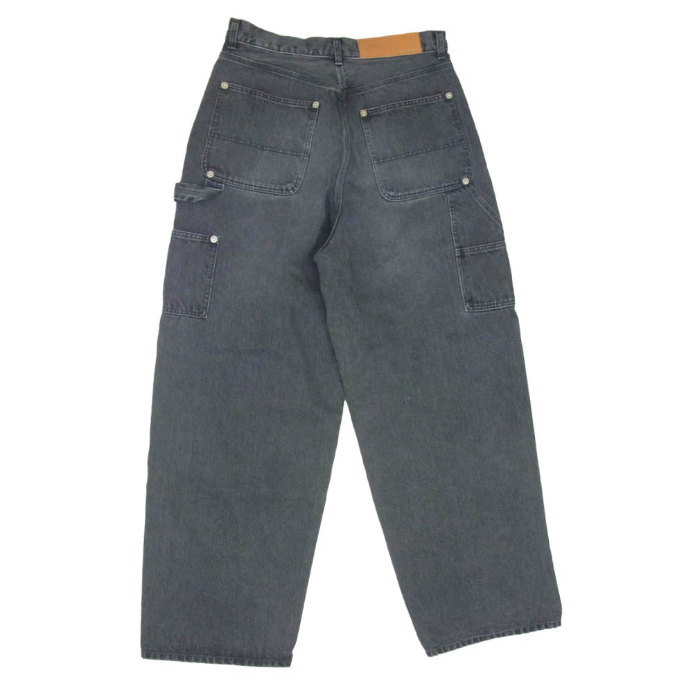 アンスクリア 25AW ID-PT51 Double Knee ブラック デニム ダブルニーパンツ ブラック系 34【中古】