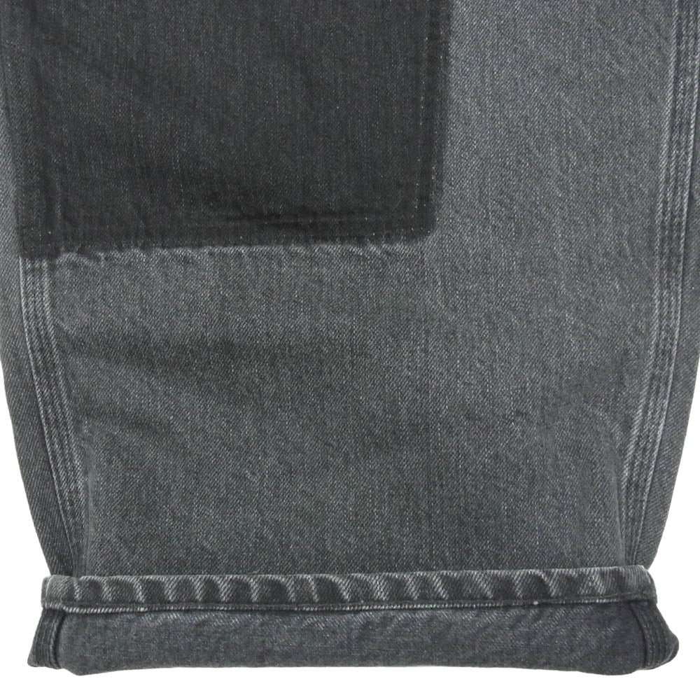 アンスクリア 25AW ID-PT51 Double Knee ブラック デニム ダブルニーパンツ ブラック系 34【中古】